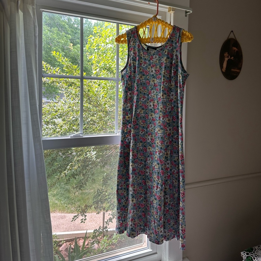 90s Floral MIDI Dress